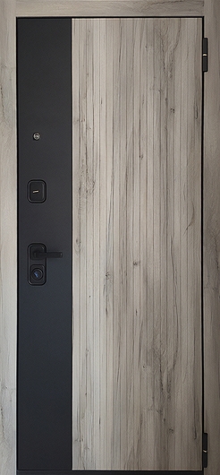Стальная дверь с панелями MDF ПВХ с черной вставкой